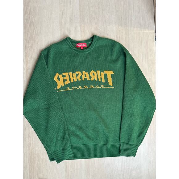 Supreme Other - Supreme x Thrasher Sweater Green Size S FW21 - NEW